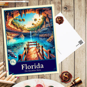 Floride Carte postale ombrée de style anime