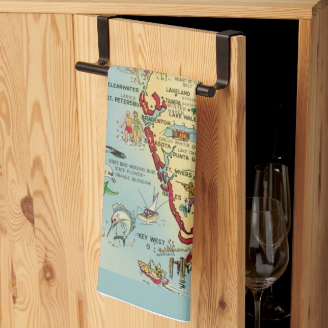 Floride Carte Serviettes de cuisine (Pliage en tiers)