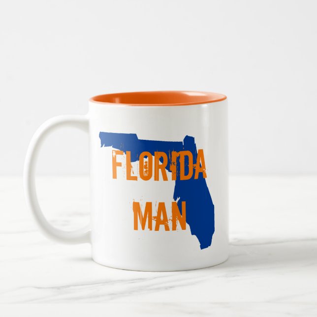 Floride Homme Gator Bleu à deux tons café Mug (Gauche)