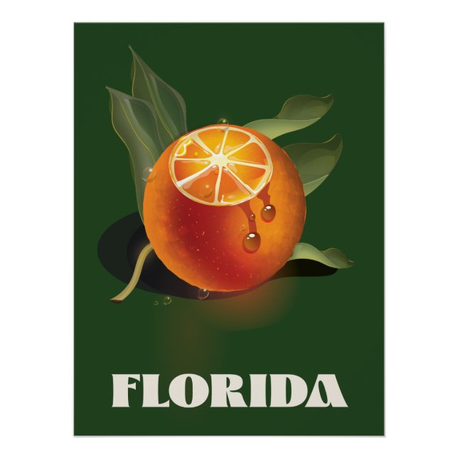 Floride Orange poster de voyage toile Imprimer (Devant)