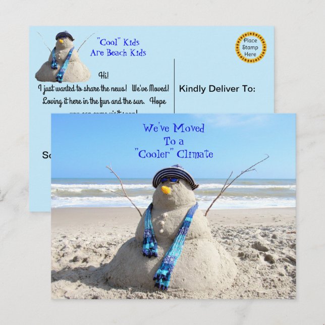 Floride Snowman - Plage - Nouvelle carte postale d (Devant / Derrière)