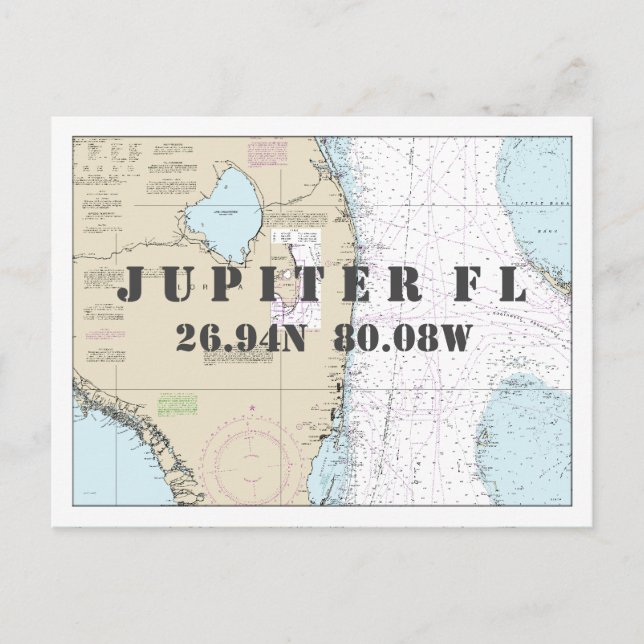 Floride Sud carte nautique Latitude Longitude (Devant)