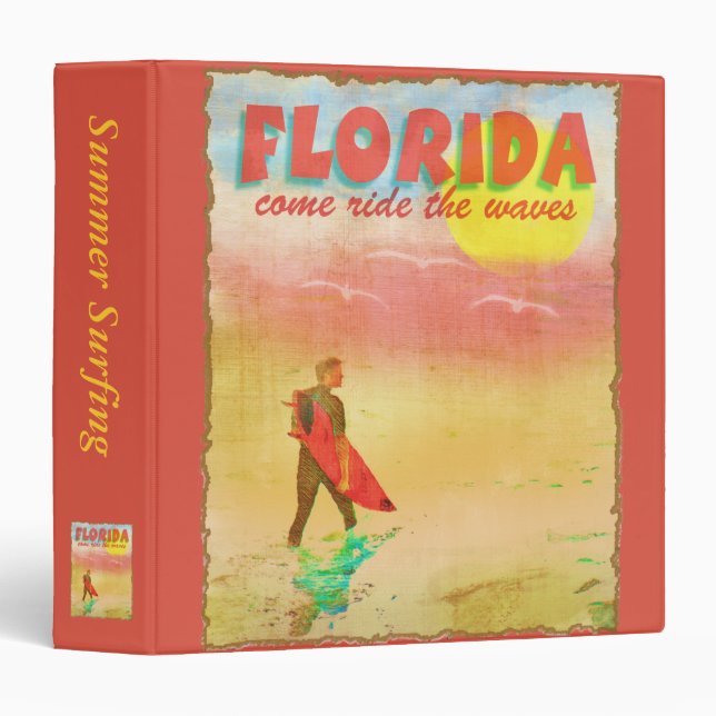 Floride Surfer Scrapbook Classeur (Devant/Côté)