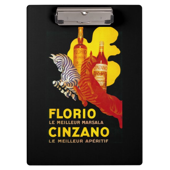 Florio Cinzano Vintage PosterEurope Clipboard (Front)