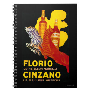 Florio Cinzano Vintage PosterEurope Notebook