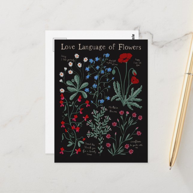 Floriograpy Love language of flowers botanical Postcard (Front/Back In Situ)
