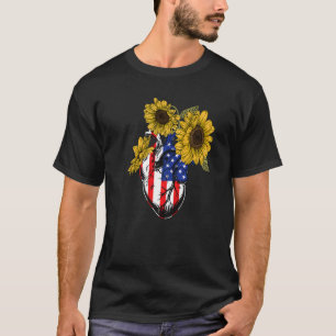 Florist American Flag 4th July Floral Anatomical H T-Shirt