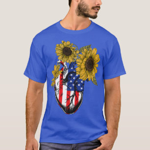 Florist American Flag 4th July Floral Anatomical H T-Shirt