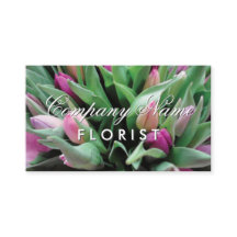 Florist business card template with flower bouquet