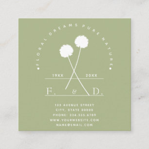 Florist Business Minimalist Square Business Card