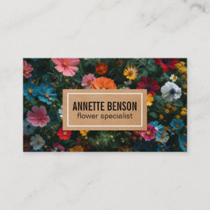 Florist Colourful Flowers Background Business Card