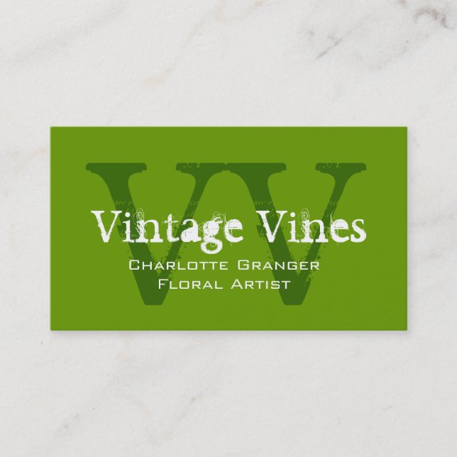 Florist Customizable Business Card Green (Front)