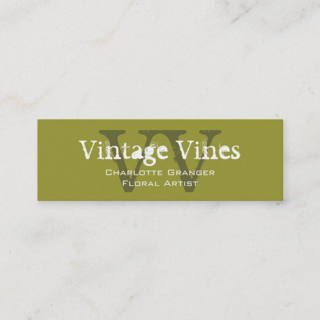 Florist Customizable Business Card Monograms (Front)