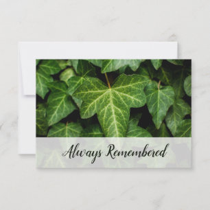 Florist Edition 🌿Ivy Photo 'Always Remembered'  Card
