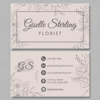 Florist Floral Blush Pink Floral Line Art