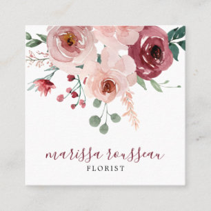 Florist Floral Botanical Square Business Card