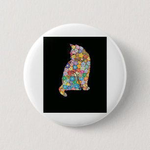 Florist Florist Ca Flower Cat Cat Red Cat Pink Cat 2 Inch Round Button