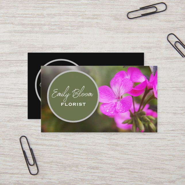 Florist, Flowers  Business Card (Front/Back In Situ)