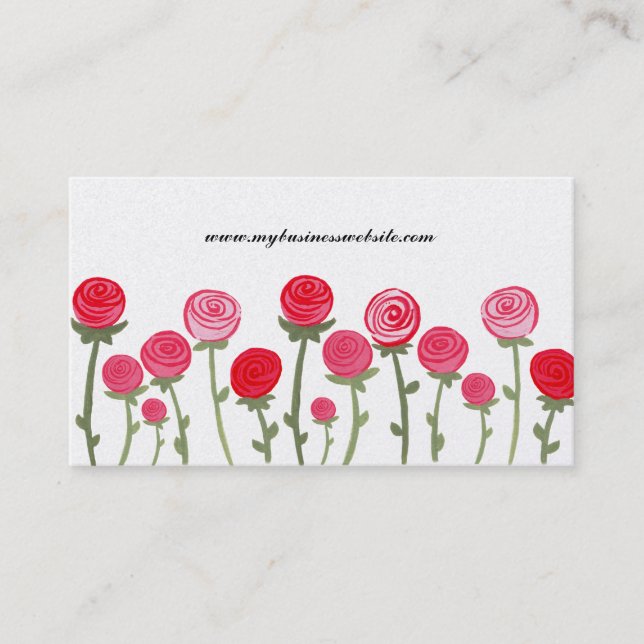 Florist Gold Roses Elegant Custom Business Card (Front)