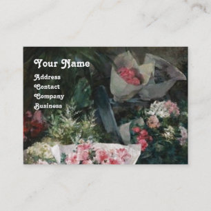 FLORIST MAKING A BOUQUET WITH COLORFUL FLOWERS BUSINESS CARD