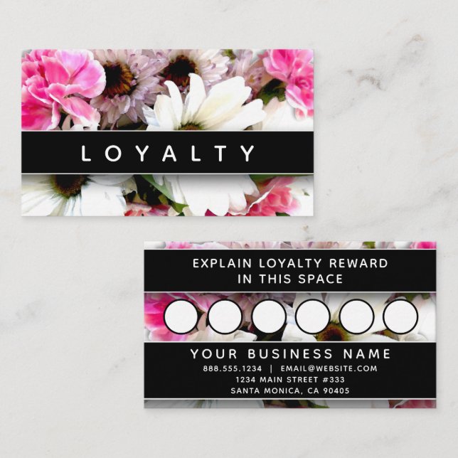 Florist Modern Elegant Professional Trendy Pattern Appointment Card (Front/Back)