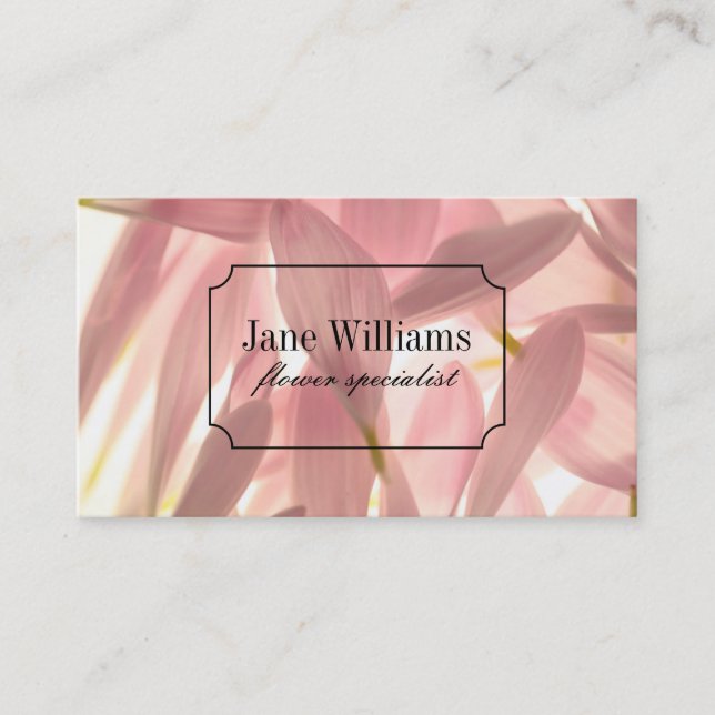 Florist | Pink Flowers Business Card (Front)