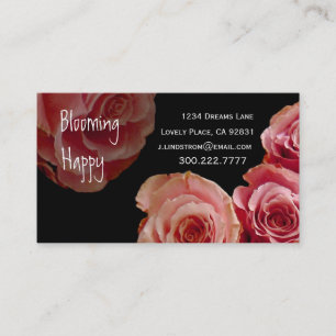 FLORIST - Pink Rose Bouquet Business Card Template