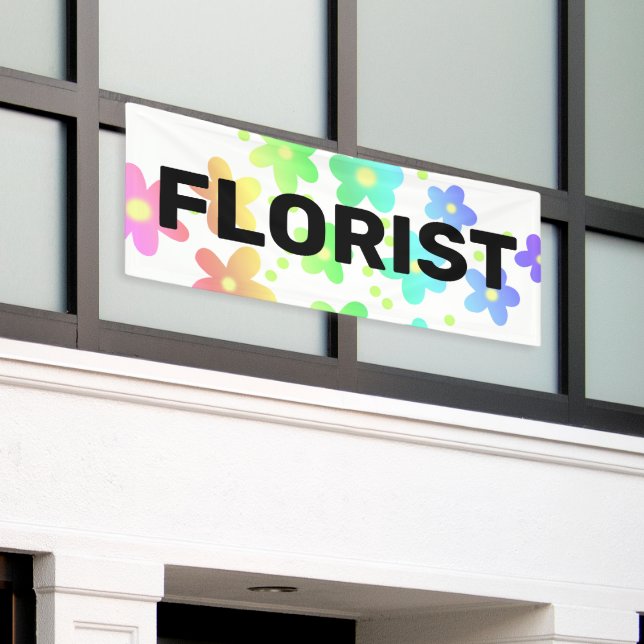 FLORIST Rainbow Flowers Banner (Outside Building)