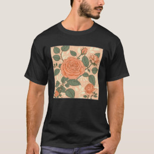 Florist Roses Pattern Illustration Flowers Leaf Wo T-Shirt