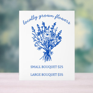 Florist Shop Flowers for Sale Farmers Market Stand Acrylic Sign