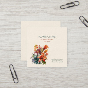 Florist Shop Lilies   Square Business Card