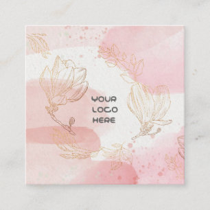 Florist Watercolor Gold Flower Business Card