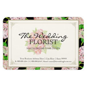 Florist Wedding Business Bouquet Pink Hydrangea Magnet