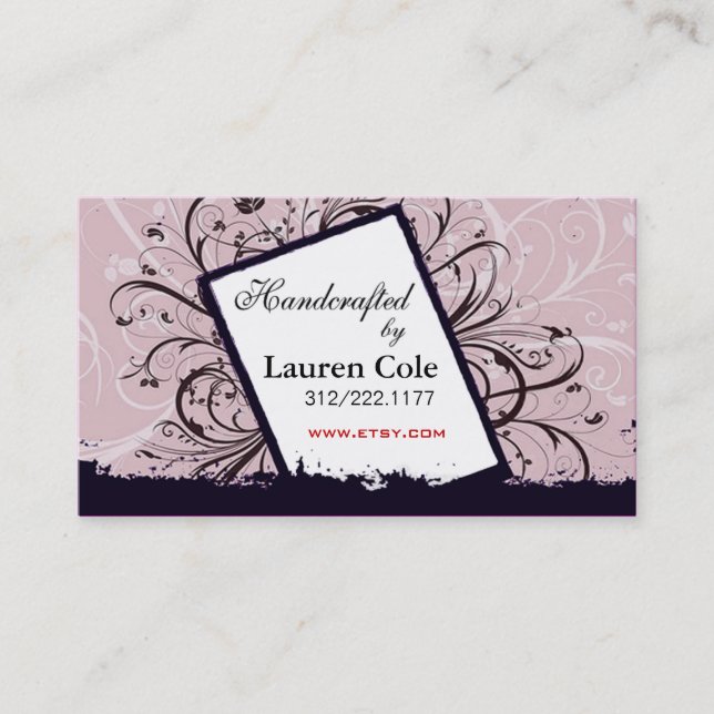Florista Handcrafted by custom crafts Business Card (Front)