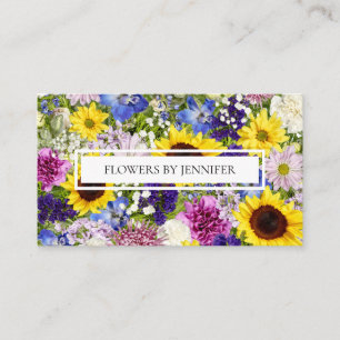 Florists, Flower Arrangers, Growers Photo Collage Business Card