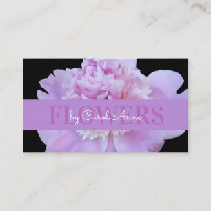 Florists Pink Purple Flower Classic Black Business Card