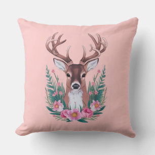 Florla deer throw pillow design