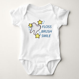 Floss Brush Smile Baby Bodysuit
