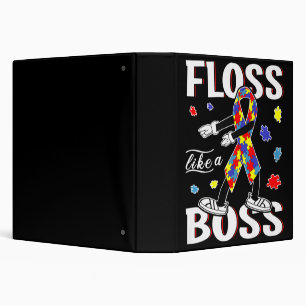 Floss Like A Boss Dance Flossing Kid Autism Awaren Binder