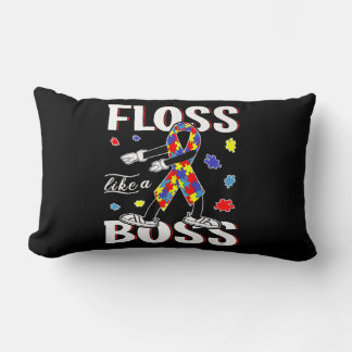 Floss Like A Boss Dance Flossing Kid Autism Awaren Lumbar Pillow