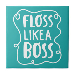 Floss Like A Boss Dental Phrase Tile