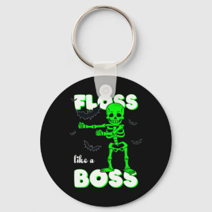 Floss Like A Boss Skeleton Halloween Boys Girls Ki Keychain