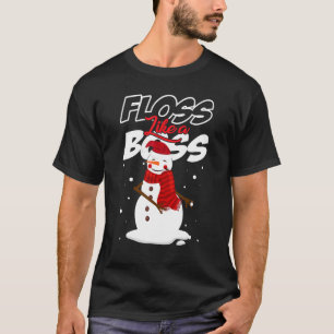 Floss Like a Boss Snowman Flossing Christmas T-Shirt