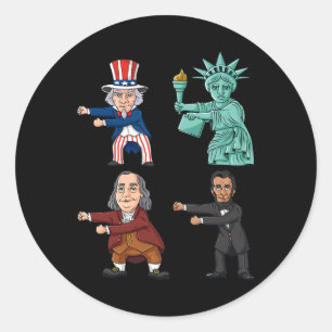 Floss Like A Boss Uncle Sam Ben Franklin Liberty 4 Classic Round Sticker