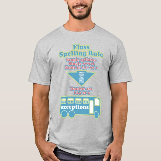 Floss Rule Phonics Learning English Language T-Shirt (Front)