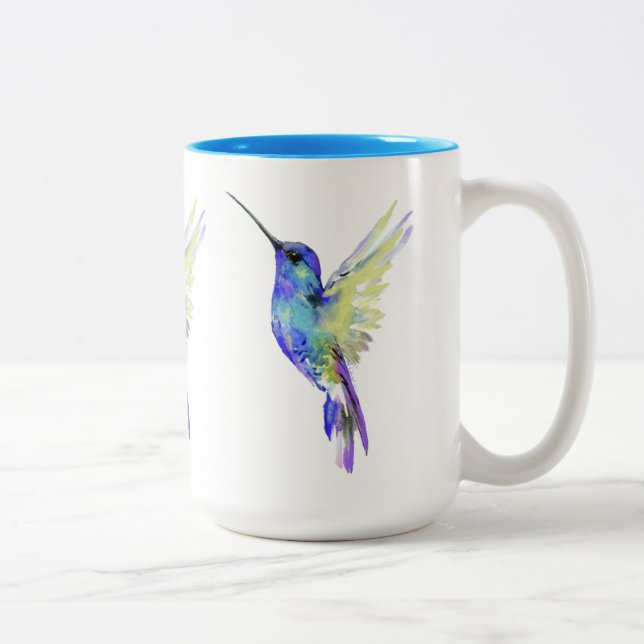 “Flossie” Hummingbird Two Tone Ceramic Mug (Right)