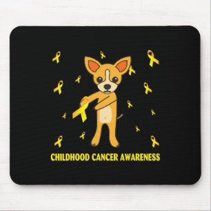 Flossing Chihuahua Gold Ribbon Childhood Cancer Aw Mouse Pad
