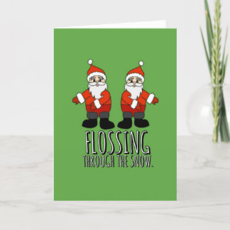 Flossing Christmas card. Holiday Card
