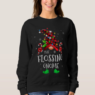 Flossing Gnome Buffalo Plaid Matching Family Chris Sweatshirt
