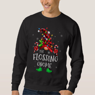 Flossing Gnome Buffalo Plaid Matching Family Chris Sweatshirt